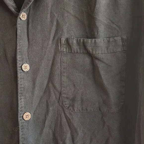 Tommy Bahama Mens Hawaiian Button Down Shirt Short Sleeve Silk Black Size XXL - Picture 3 of 8